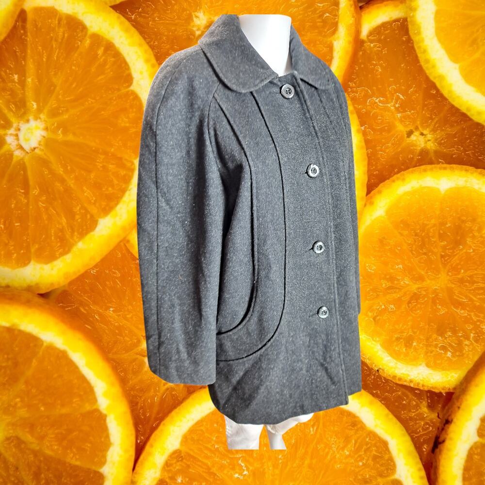 Braetan Men's Vintage‎ Charcoal Black Button Front Long Sleeve Coat Size S